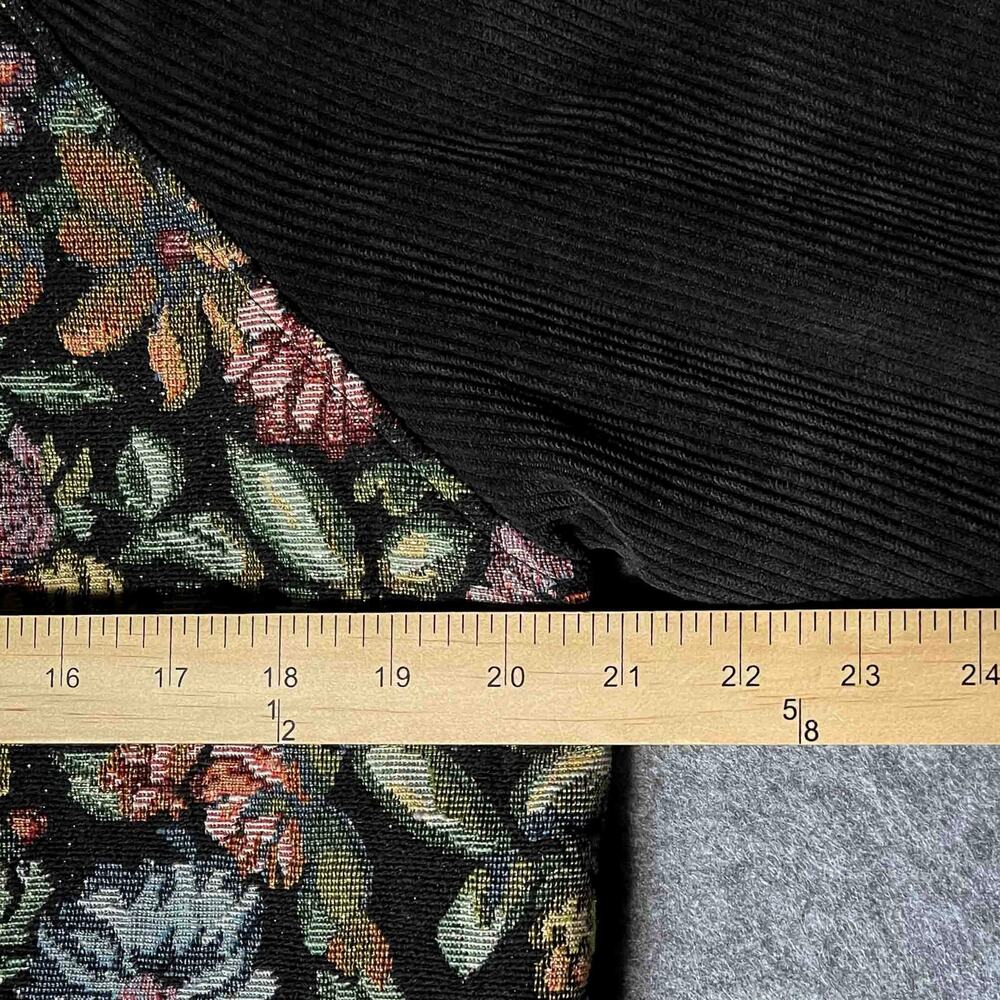 Honey Punch Women's Floral Tapestry Bomber Jacket Corduroy Sleeve Black Size M - Picture 5 of 8